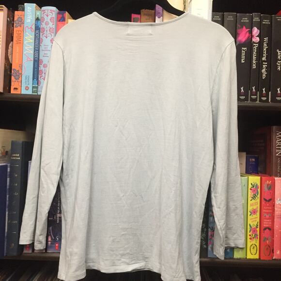 Magaschoni Blue Grey 3/4 Sleeve Silk Blend PL - Picture 7 of 7